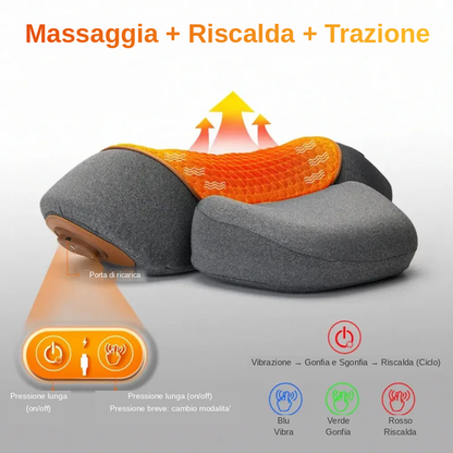 Massaggiatore elettrico per collo, riscalda, vibra e massaggia