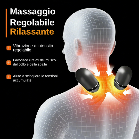 Massaggiatore elettrico per collo, riscalda, vibra e massaggia