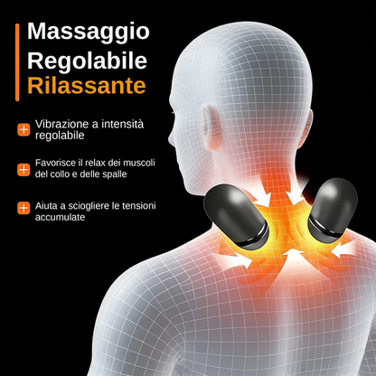 Massaggiatore elettrico per collo, riscalda, vibra e massaggia